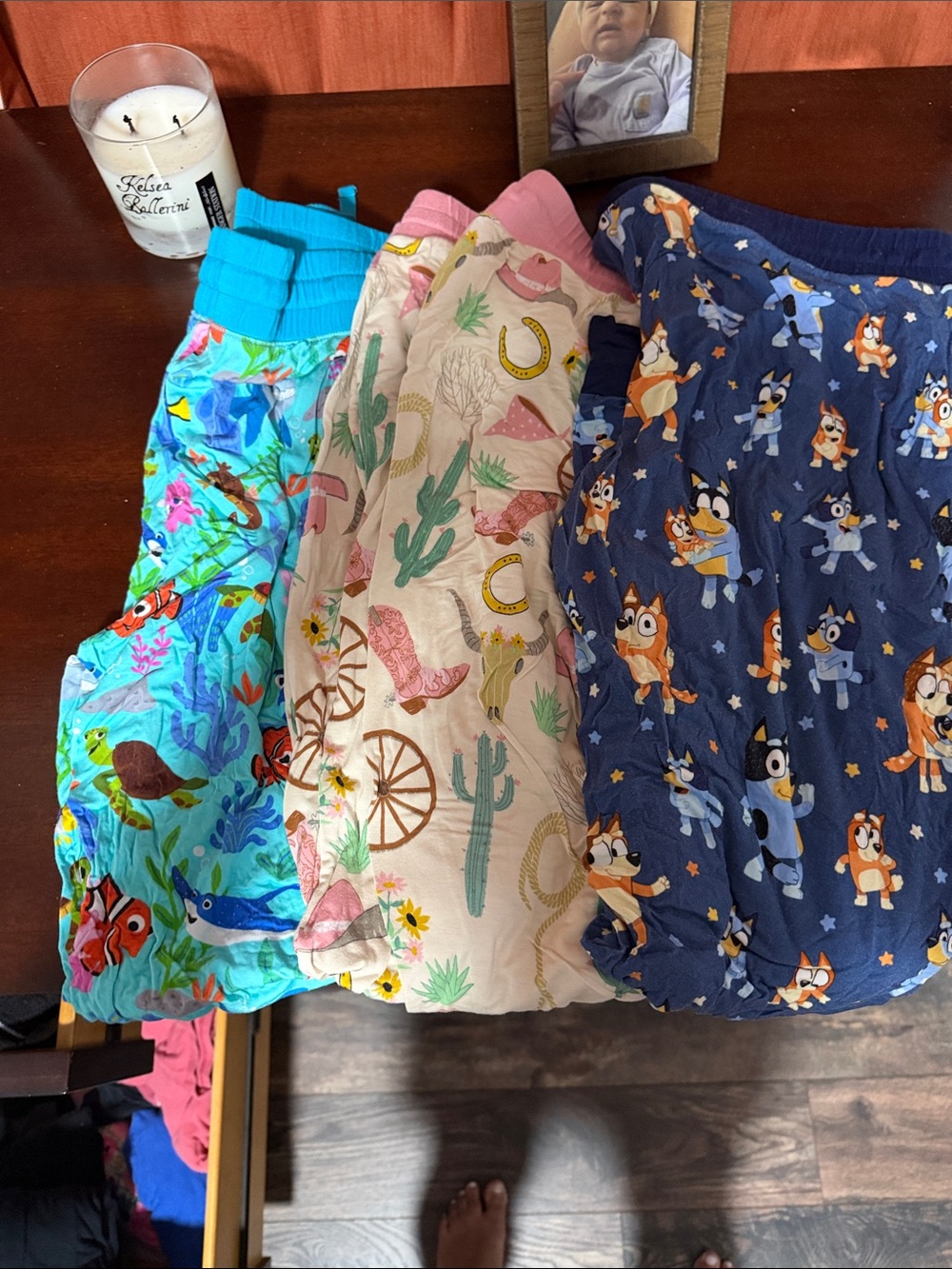 Little Sleepies Kids Pull-On Shorts in Aqua, Cream, Navy - Picture 1 of 4